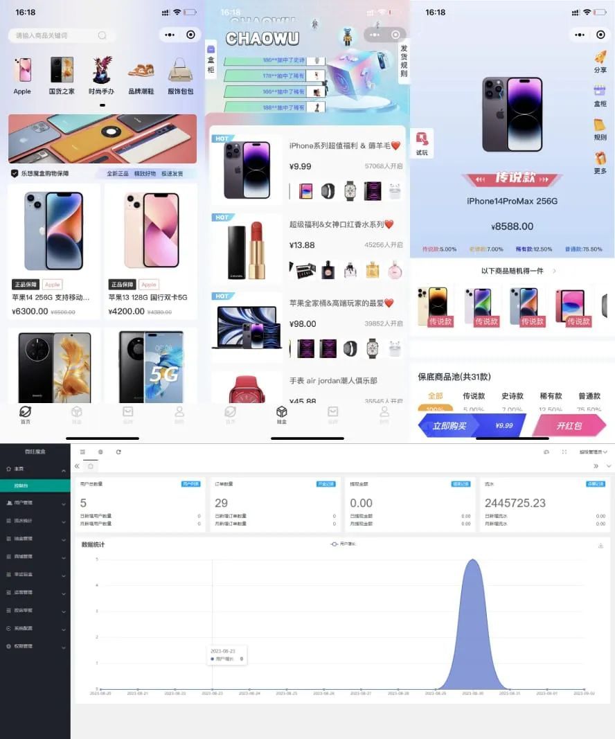 D1527-最新潮乎盲盒源码带搭建教程-榆桦源码网