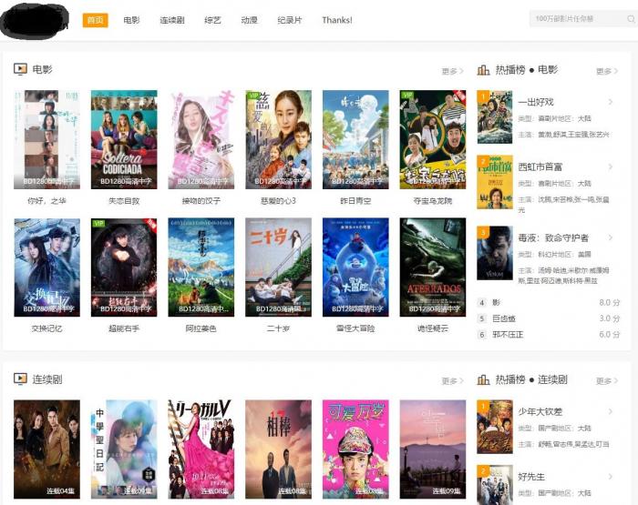 分享个苹果cmsv10自适应清新白橙模板源码-榆桦源码网