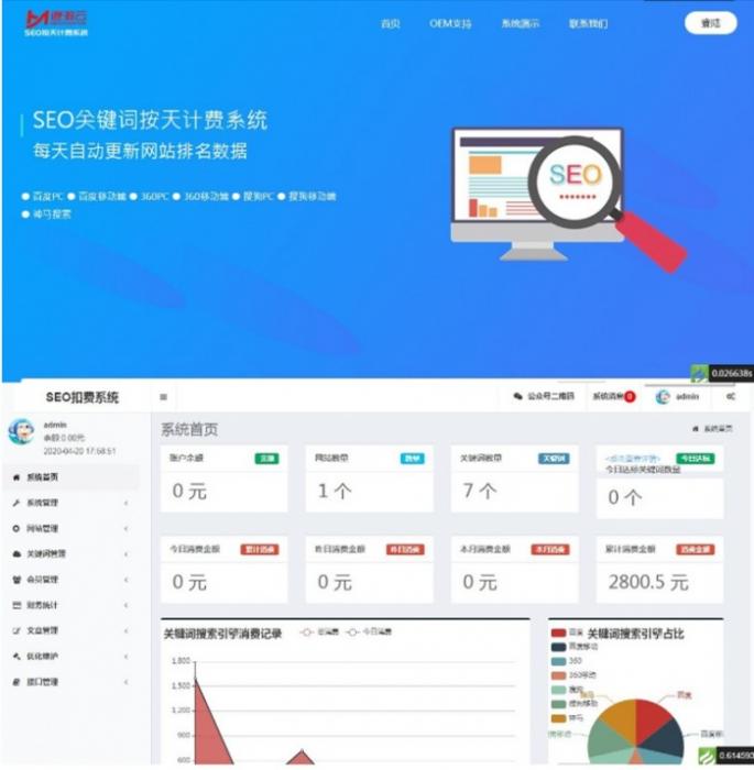最新按天扣费的SEO系统网站源码 免费分享 附图文安装教程-榆桦源码网
