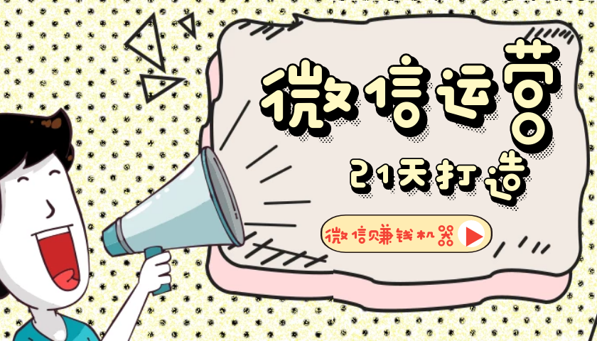 【微信运营】21天教你打造微信赚钱机器-榆桦源码网