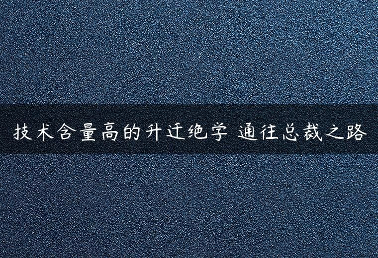 技术含量高的升迁绝学 通往总裁之路插图 技术含量高的升迁绝学 通往总裁之路插图